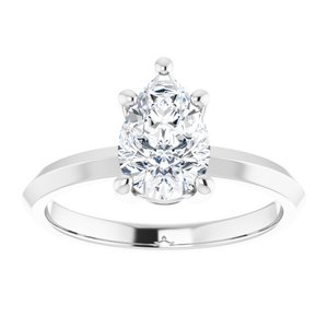 Continuum Sterling Silver 9x6 mm Pear Ring Mounting – image 5