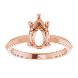 14K Rose Gold 9x6 mm Pear Ring Mounting – image 6