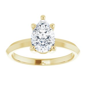 14K Yellow Gold 9x6 mm Pear Ring Mounting – image 5