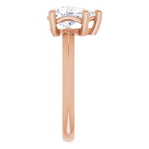 10K Rose Gold 9x6 mm Pear Ring Mounting – image 7