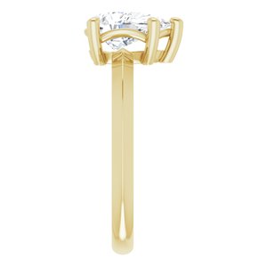 18K Yellow Gold 9x6 mm Pear Ring Mounting – image 7