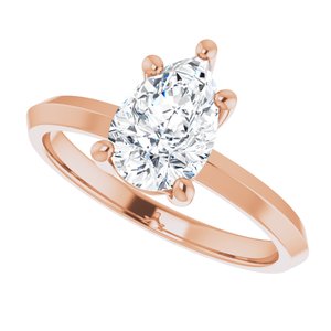 10K Rose Gold 9x6 mm Pear Ring Mounting – image 8