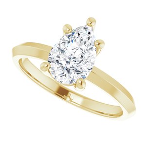 18K Yellow Gold 9x6 mm Pear Ring Mounting – image 8