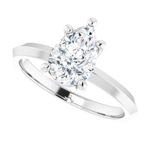 14K X1 White Gold 9x6 mm Pear Ring Mounting – image 8