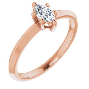 18K Rose Gold 6x3.5 mm Marquise Ring Mounting