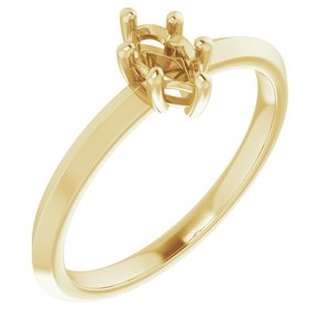 14K Yellow Gold 6x3.5 mm Marquise Ring Mounting – image 2