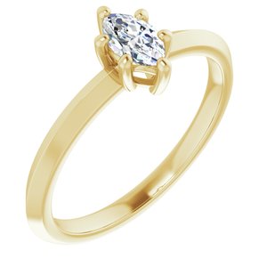 10K Yellow Gold 6x3.5 mm Marquise Ring Mounting