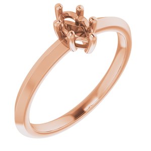 18K Rose Gold 6x3.5 mm Marquise Ring Mounting – image 2