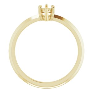 10K Yellow Gold 6x3.5 mm Marquise Ring Mounting – image 4