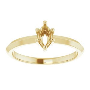 14K Yellow Gold 6x3.5 mm Marquise Ring Mounting – image 6