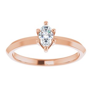 14K Rose Gold 6x3.5 mm Marquise Ring Mounting – image 5