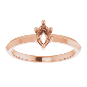 14K Rose Gold 6x3.5 mm Marquise Ring Mounting – image 6