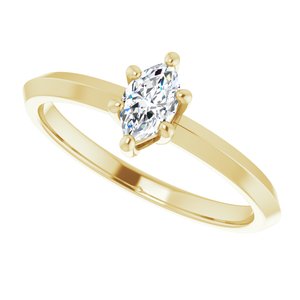 14K Yellow Gold 6x3.5 mm Marquise Ring Mounting – image 8