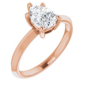 14K Rose Gold 8x6 mm Pear Ring Mounting