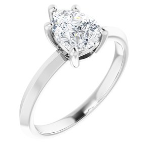 Platinum 8x6 mm Pear Ring Mounting