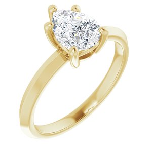 18K Yellow Gold 8x6 mm Pear Ring Mounting