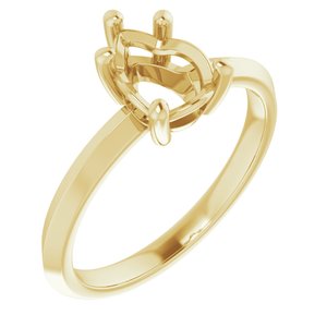 14K Yellow Gold 8x6 mm Pear Ring Mounting – image 2