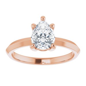18K Rose Gold 8x6 mm Pear Ring Mounting – image 5