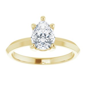 14K Yellow Gold 8x6 mm Pear Ring Mounting – image 5