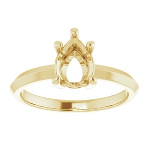 18K Yellow Gold 8x6 mm Pear Ring Mounting – image 6
