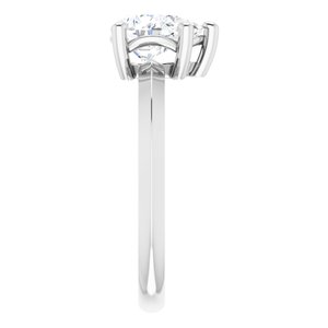 14K White Gold 8x6 mm Pear Ring Mounting – image 7