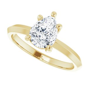 18K Yellow Gold 8x6 mm Pear Ring Mounting – image 8