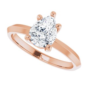 18K Rose Gold 8x6 mm Pear Ring Mounting – image 8