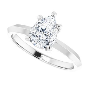 14K White Gold 8x6 mm Pear Ring Mounting – image 8