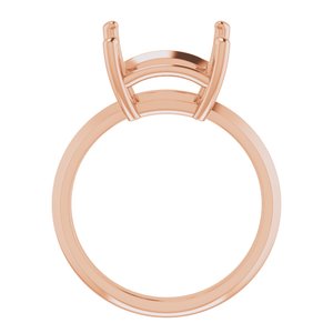 14K Rose Gold 10 mm Square Ring Mounting – image 4