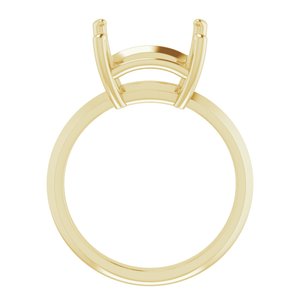 18K Yellow Gold 10 mm Square Ring Mounting – image 4