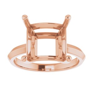 14K Rose Gold 10 mm Square Ring Mounting – image 6