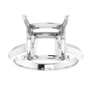 Sterling Silver 10 mm Square Ring Mounting – image 6