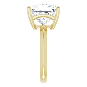 18K Yellow Gold 10 mm Square Ring Mounting – image 7