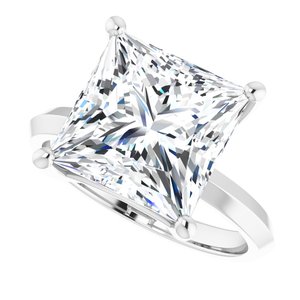 18K White Gold 10 mm Square Ring Mounting – image 8