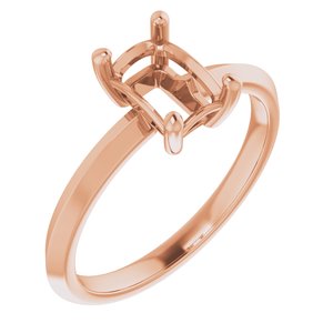 14K Rose Gold 7x5 mm Emerald Ring Mounting – image 2