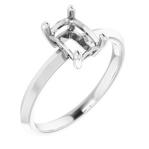 Platinum 7x5 mm Emerald Ring Mounting – image 2