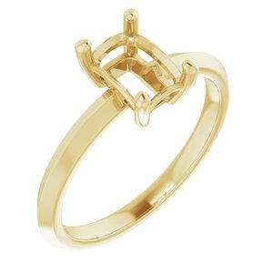 18K Yellow Gold 7x5 mm Emerald Ring Mounting – image 2