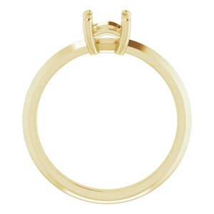 14K Yellow Gold 7x5 mm Emerald Ring Mounting – image 4