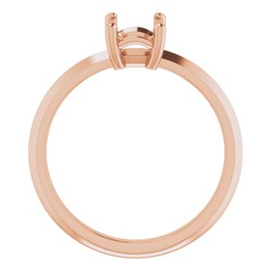 14K Rose Gold 7x5 mm Emerald Ring Mounting – image 4