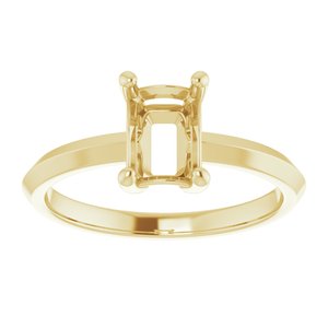 18K Yellow Gold 7x5 mm Emerald Ring Mounting – image 6