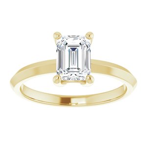 14K Yellow Gold 7x5 mm Emerald Ring Mounting – image 5
