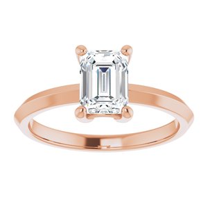 18K Rose Gold 7x5 mm Emerald Ring Mounting – image 5