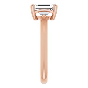 14K Rose Gold 7x5 mm Emerald Ring Mounting – image 7