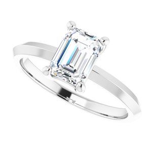 Platinum 7x5 mm Emerald Ring Mounting – image 8