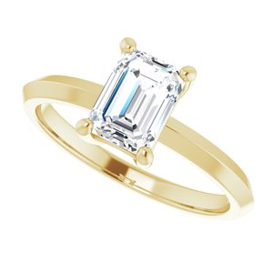 10K Yellow Gold 7x5 mm Emerald Ring Mounting – image 8