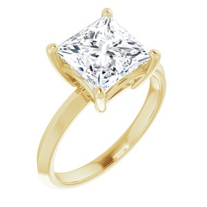 18K Yellow Gold 8 mm Square Ring Mounting