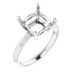 Sterling Silver 8 mm Square Ring Mounting – image 2