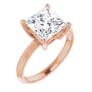 14K Rose Gold 8 mm Square Ring Mounting