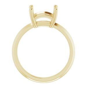 10K Yellow Gold 8 mm Square Ring Mounting – image 4