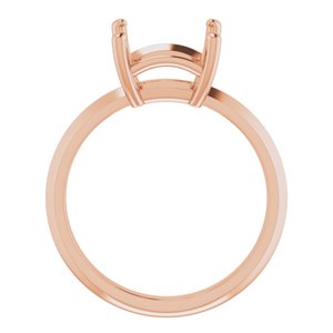 14K Rose Gold 8 mm Square Ring Mounting – image 4